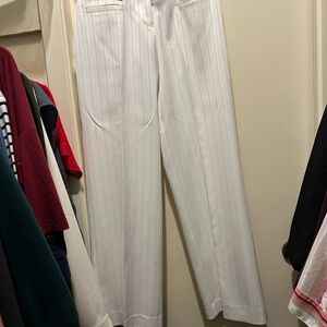 Womens White Pinstripe Pants